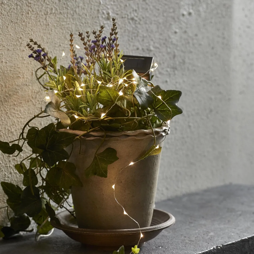 Star Trading Solar LED-lichtketting Dew Drop warm wit - 50 LED - afbeelding 6 van 6