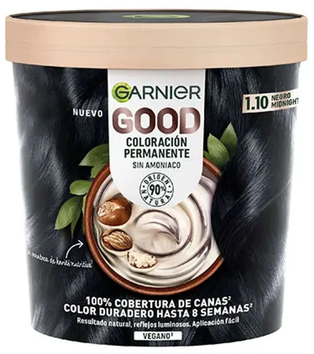 Garnier Good Nº1.10 Black Midnight Permanente Kleurcrème 217ml - afbeelding 3 van 3
