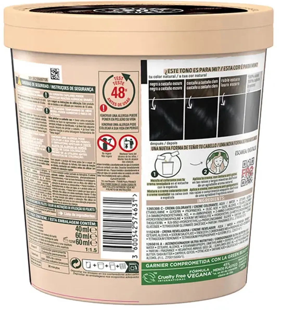 Garnier Good Nº1.10 Black Midnight Permanente Kleurcrème 217ml - afbeelding 2 van 3