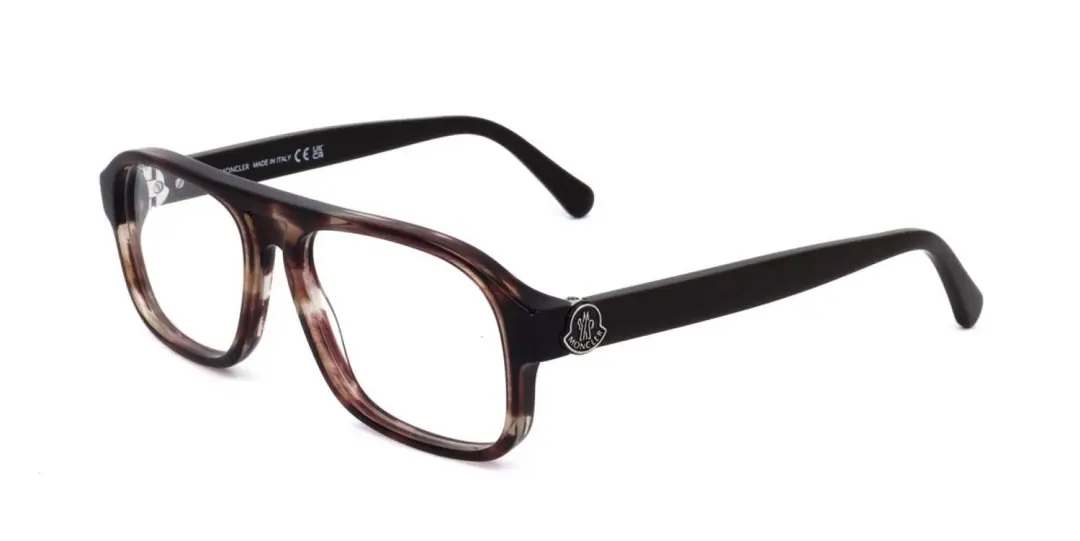 Moncler ML5198 Brown horn 54/16/145 MAN Brilmonturen