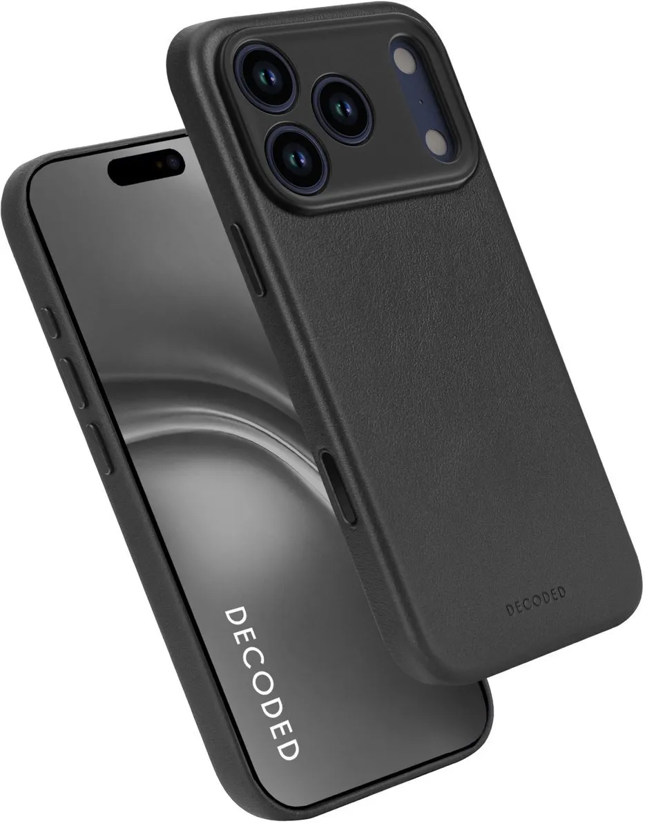 Decoded Hoesje iPhone 17 Pro - Premium ECCO Leer - Zwart