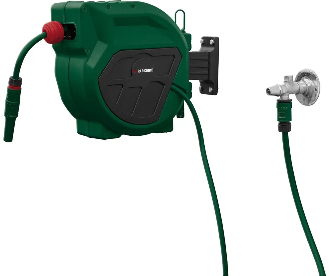 Parkside Tuinslanghaspel 20 Meter Met Wandhouder en Toebehoren