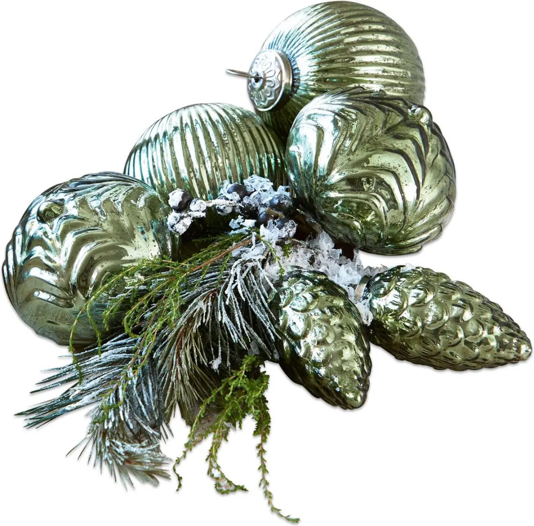 Loberon Silverhill Kerstversiering - 6 stuks - Antiekgroen - afbeelding 4 van 6