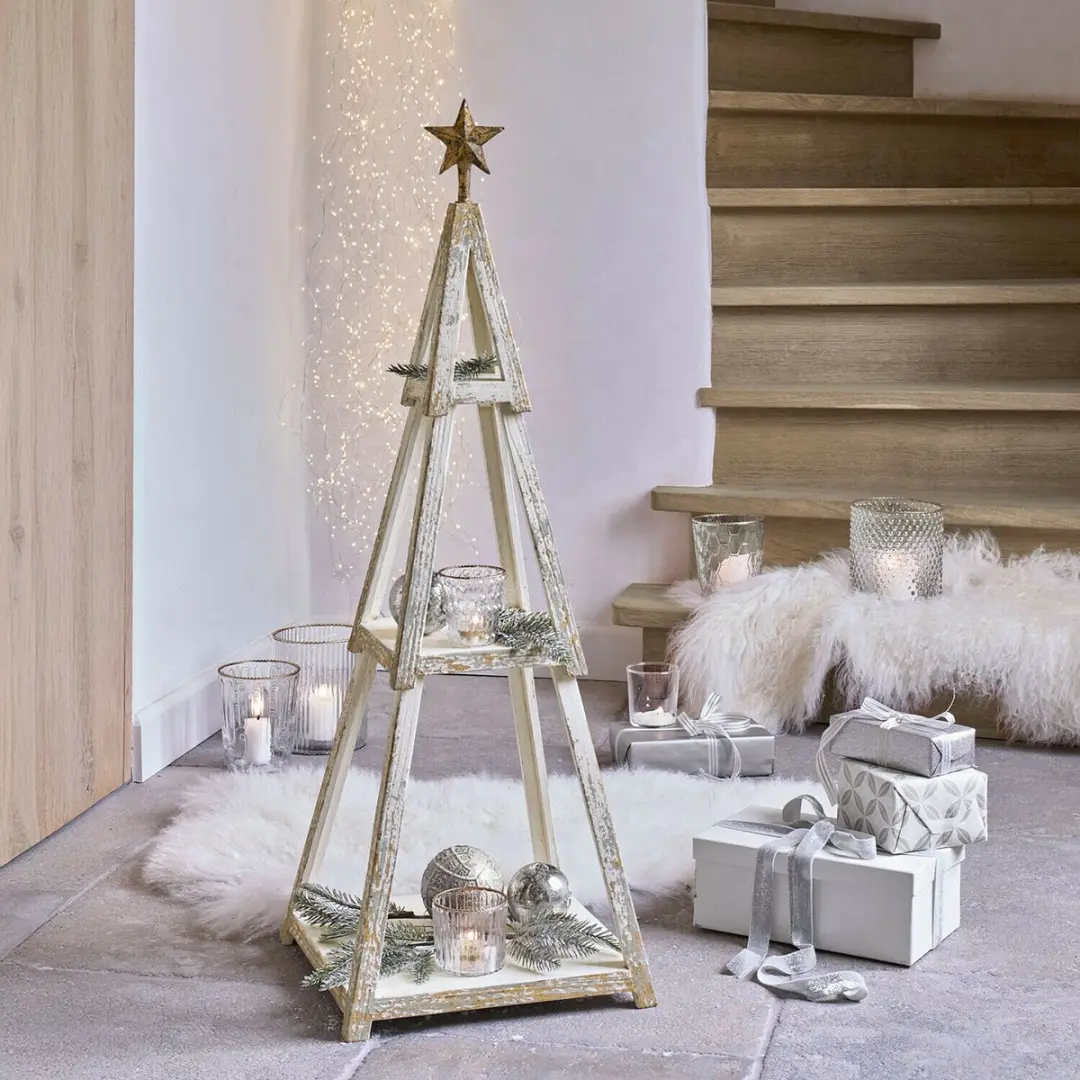 Loberon Decoratieve Boom Myrnara - Antiekwit/Goudkleurig - afbeelding 3 van 6