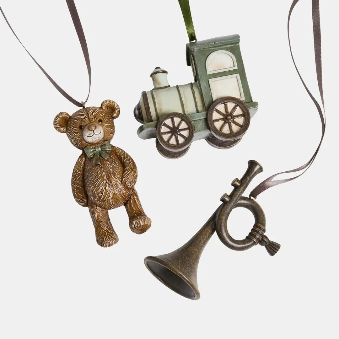 Loberon Dassa Hanger Set van 5 - Ø7cm - Groen - afbeelding 2 van 4