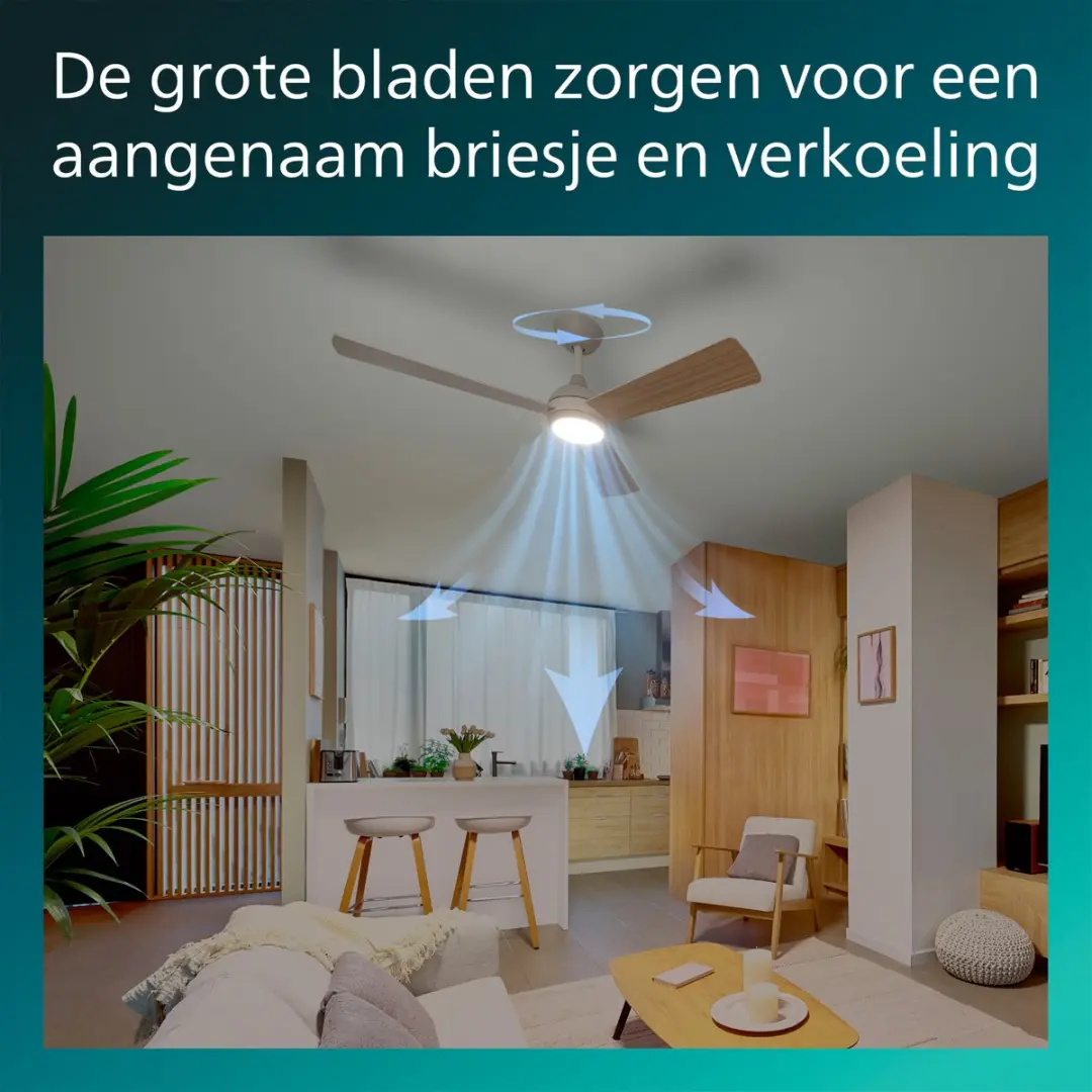 Philips Velyx Plafondventilator met LED 132cm - Wit - afbeelding 5 van 6