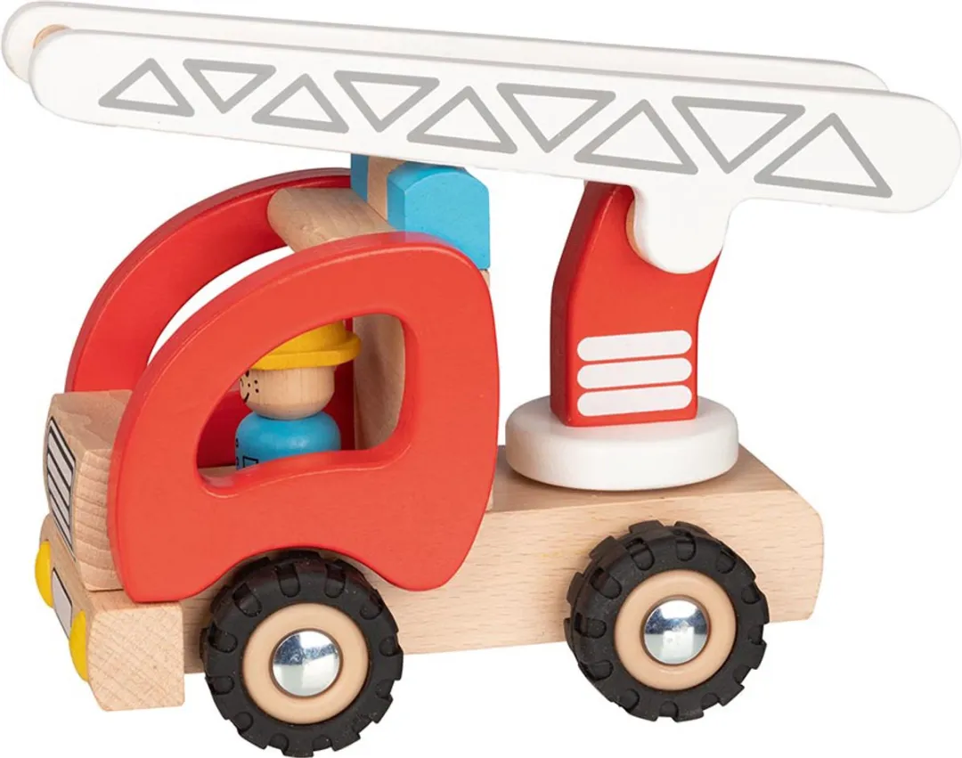 Goki Fire Ladder Truck 55880 - Rood/Beige