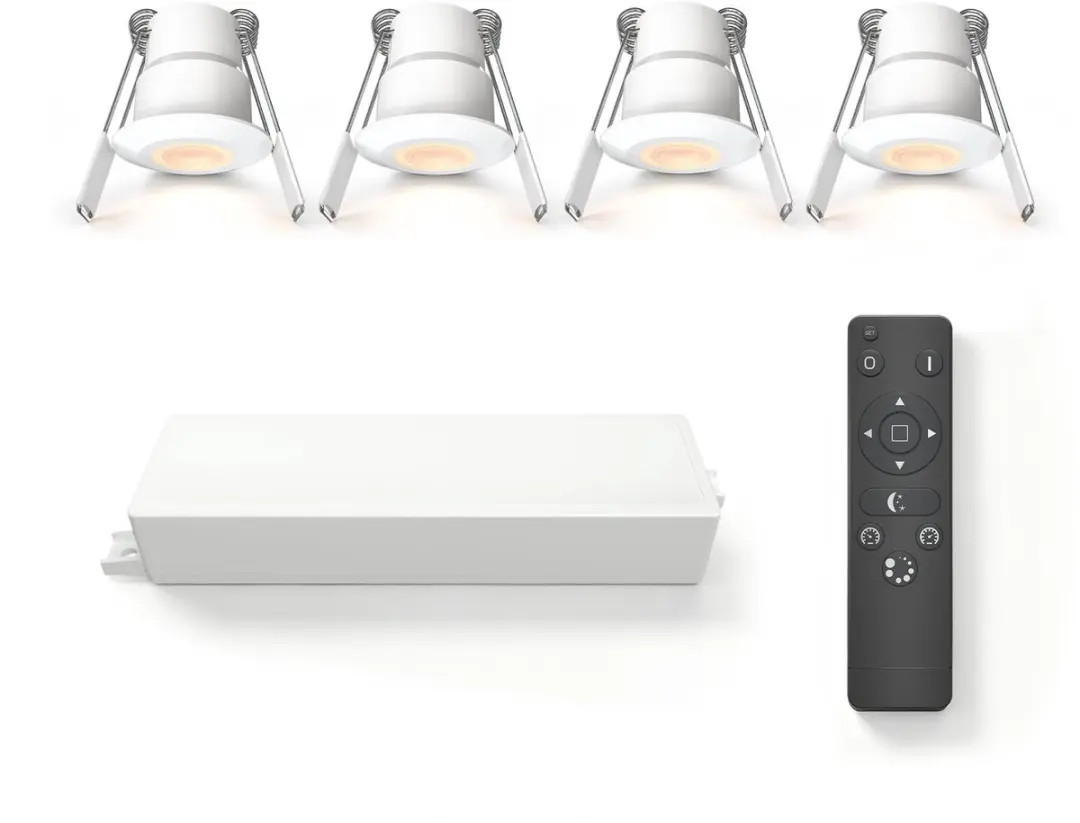Ledvion 4 stuks LED Inbouwspot ø35mm IP65 3W Wit 2700K