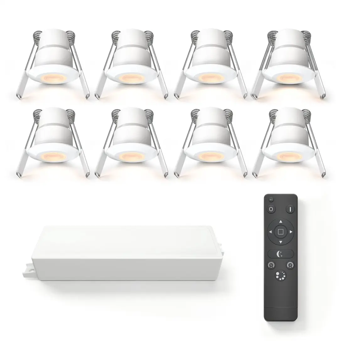 Ledvion 8 stuks LED Inbouwspot ø35mm IP65 3W Wit 2700K