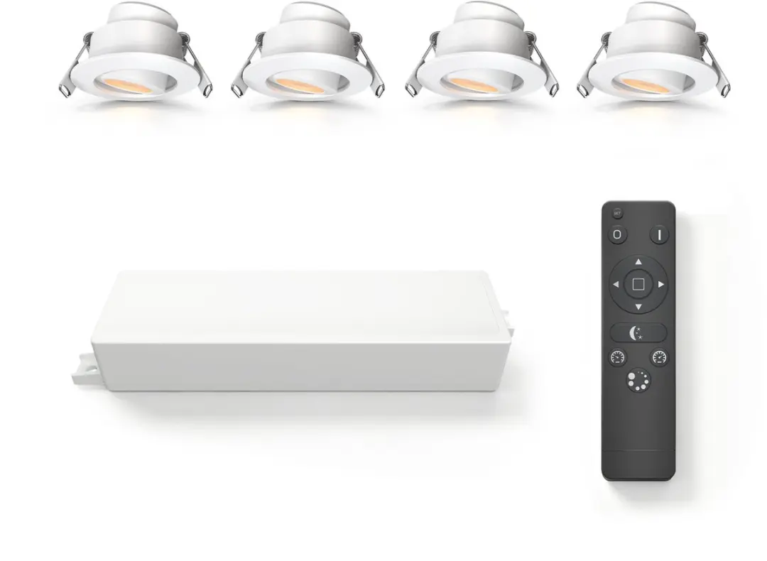 Ledvion 4 stuks LED Inbouwspot ø42mm IP65 3W Wit 2700K Kantelbaar