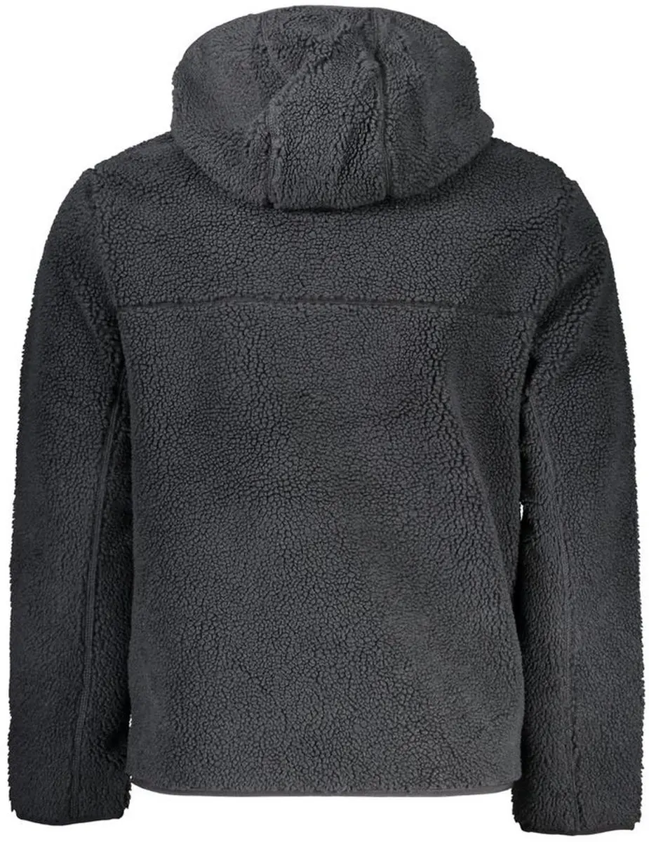 Hooded ZipUp Fuzzy Fleece Jacket - Black - afbeelding 2 van 6