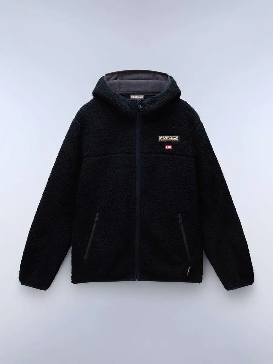 Hooded ZipUp Fuzzy Fleece Jacket