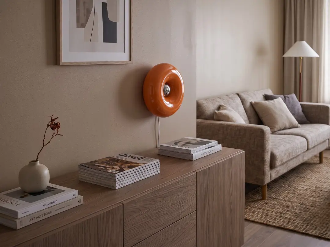 EGLO Basile Tafellamp - LED - Ø30cm - Chroom/Oranje - afbeelding 4 van 6