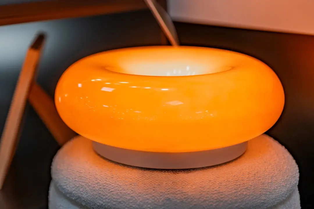 EGLO Basile Tafellamp - LED - Ø30cm - Chroom/Oranje - afbeelding 6 van 6