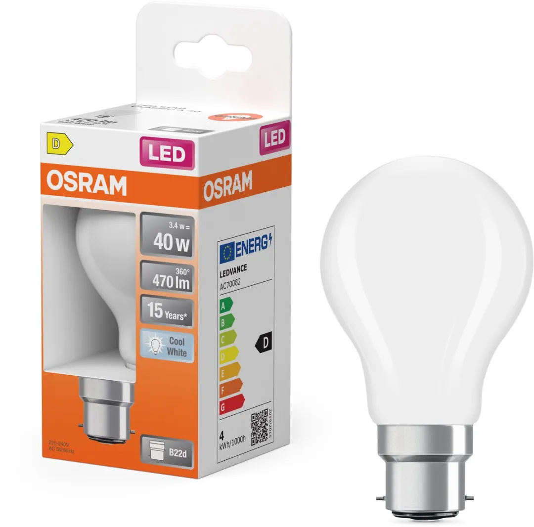 Osram LED-lamp Stervorm A40 Filament 3,4W - 470lm - Mat - B22d