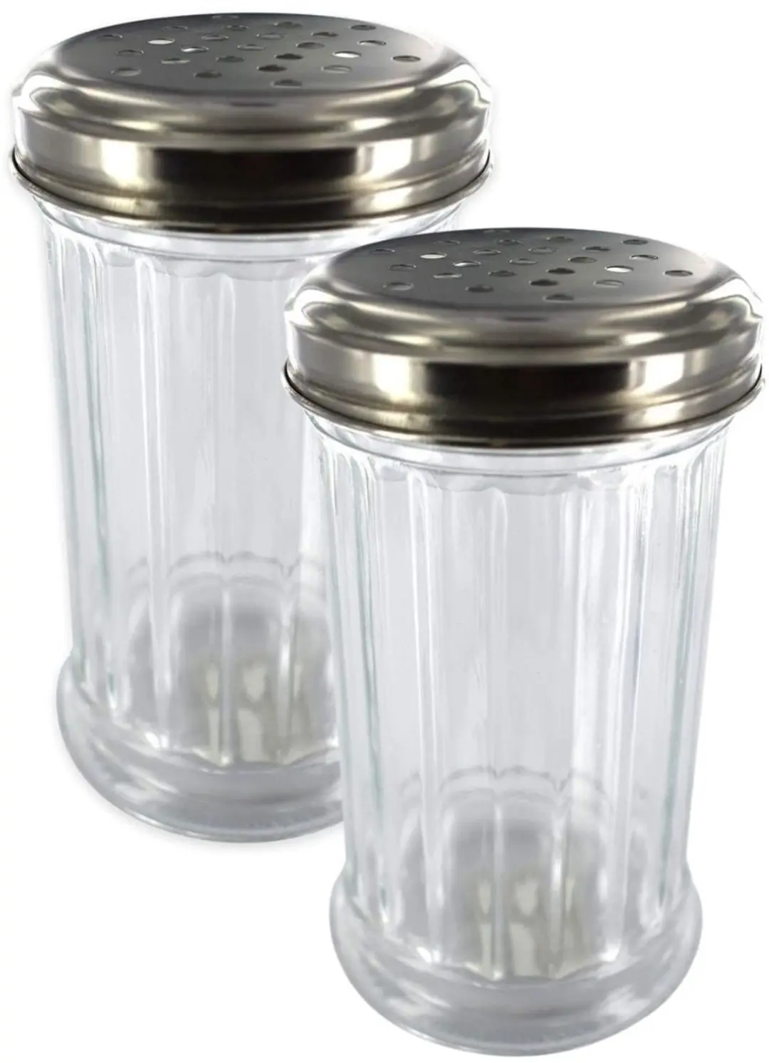 Set van 2 strooiers voor Parmezaanse kaas en poedersuiker van glas 13 cm Fackelm