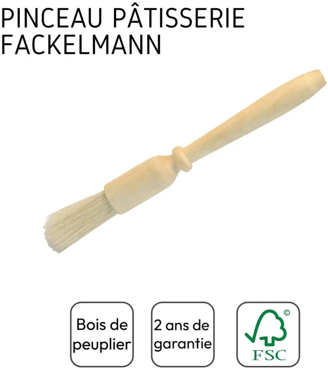 Keuken- en bakkwast 18 cm van varkenshaar Fackelmann Wood Edition