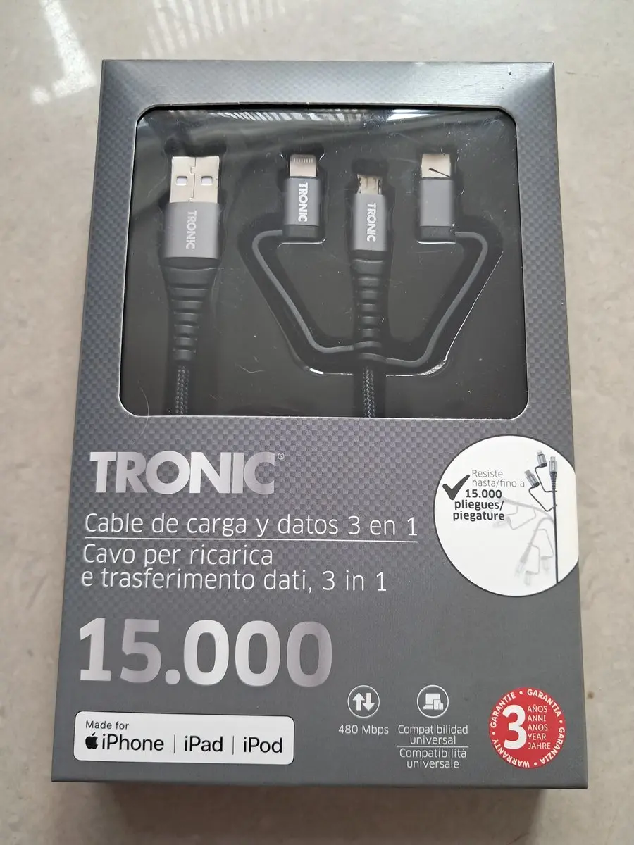 Tronic 3-in-1 oplaad- en datakabel