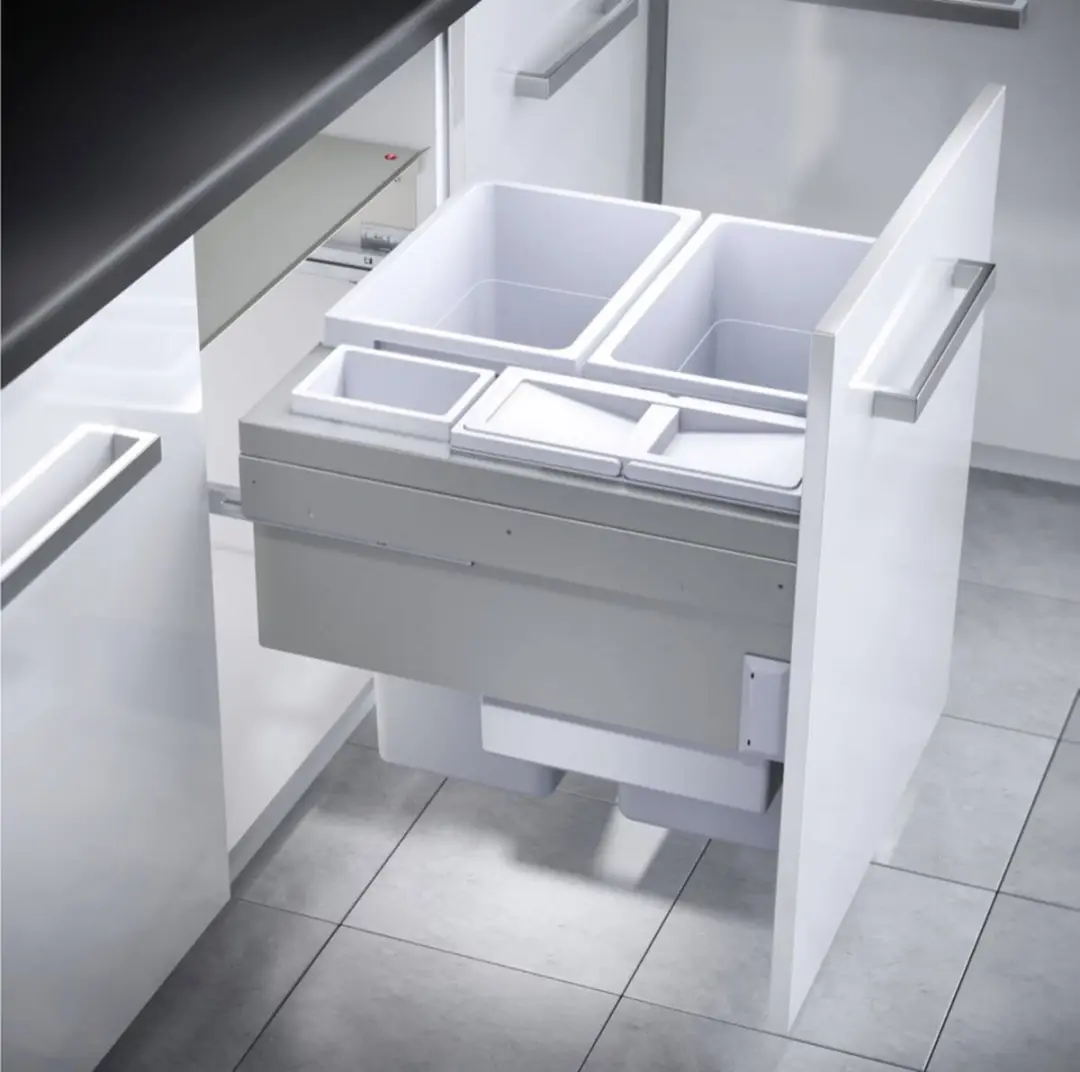 Hailo Euro Cargo 600 inbouwsysteem 90 liter voor uittrekfront 4 binnenemmers 2 x