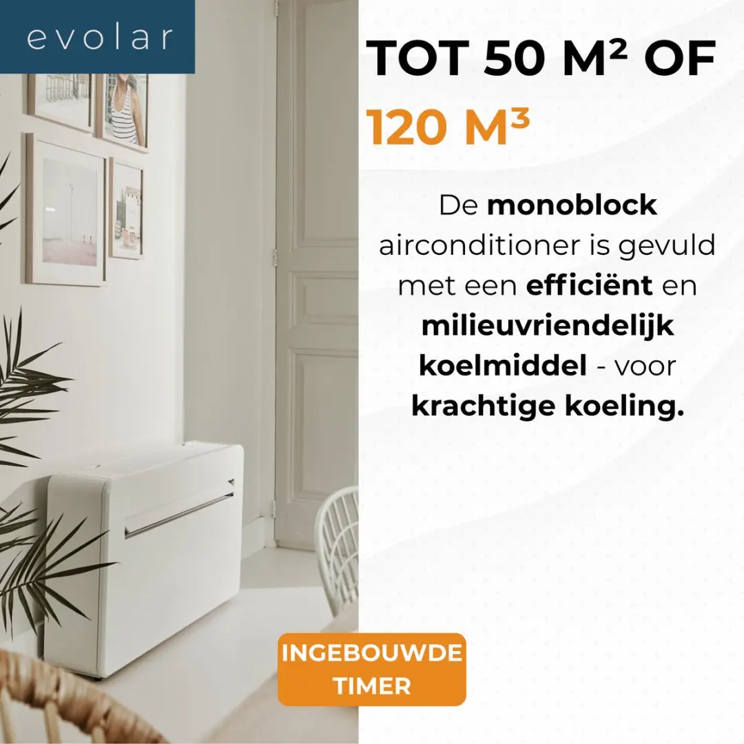Evolar EVO-M1200CH Monoblock Airco - 12000 BTU - Wit - afbeelding 6 van 6