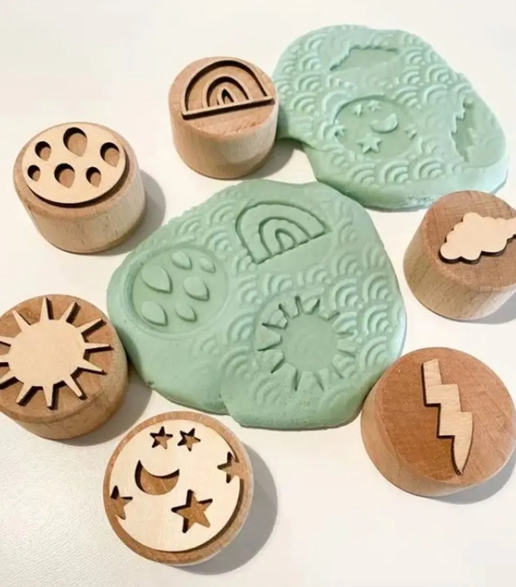 LiasToys Houten Stempel Set Het Weer - 6 Stuks - afbeelding 5 van 5