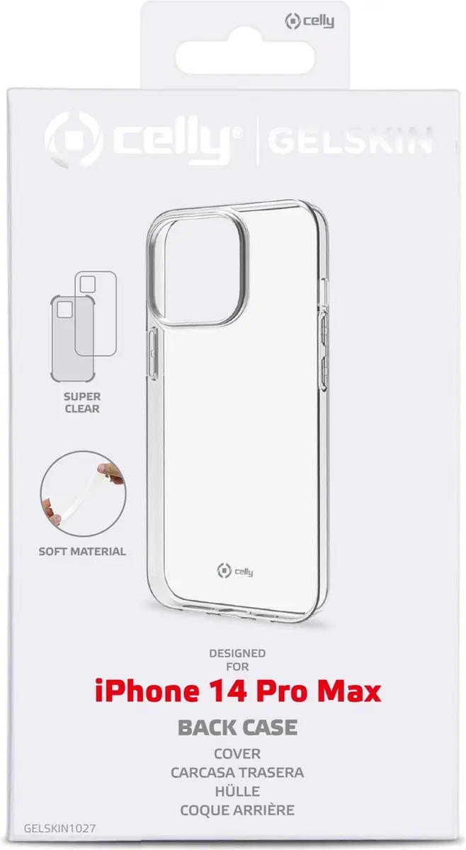 Celly Gelskin Hoesje iPhone 14 Pro Max - Transparant - afbeelding 4 van 5