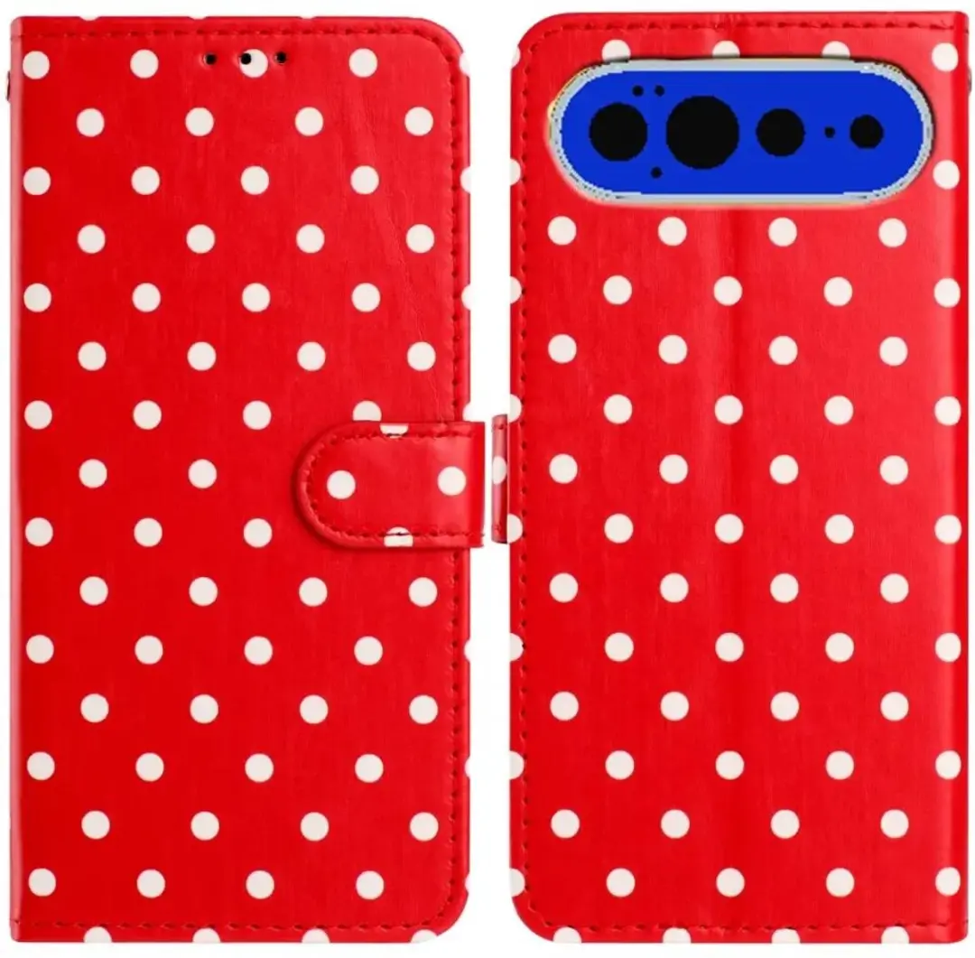 Google Pixel 11 Pro Polka Dot Hoesje - 3 Pasjes - Rood - afbeelding 5 van 6