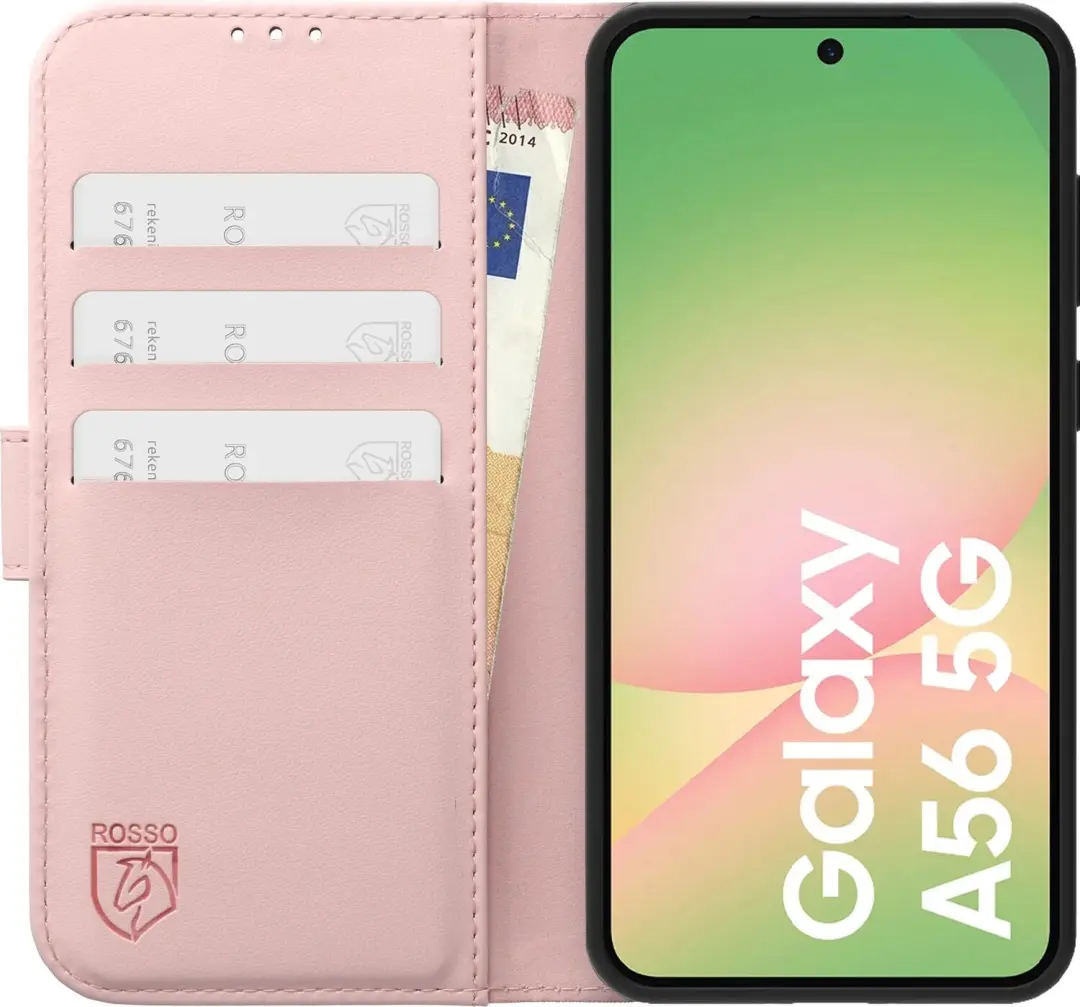 Rosso Element Modern Hoesje Samsung Galaxy A56 - Book Case Wallet - Roze - afbeelding 3 van 6