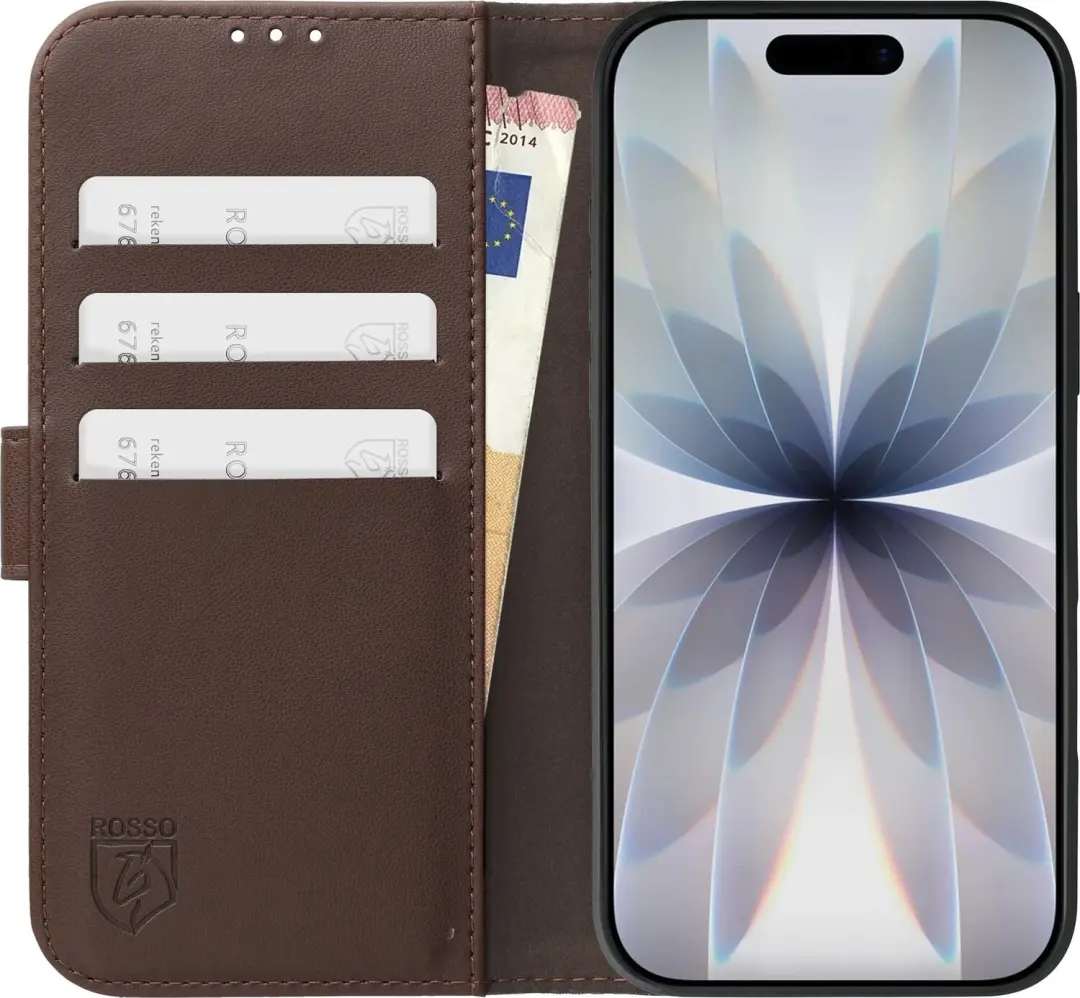 Rosso Element Modern Hoesje iPhone 17 - Bruin Book Case - afbeelding 4 van 6