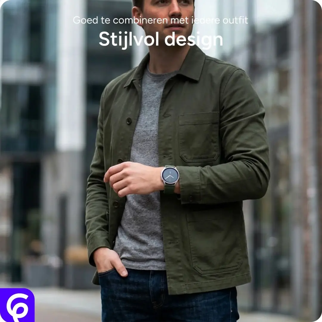 SBG Nylon Bandje Samsung Galaxy Watch 9/8 - Donkergroen - afbeelding 3 van 6