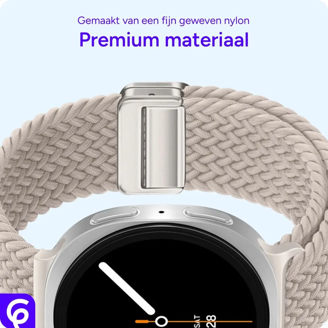 SBG Gevlochten Nylon Bandje Galaxy Watch 9/8 - Sterrenlicht - afbeelding 4 van 6