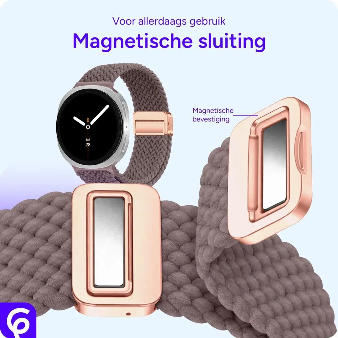 SBG Gevlochten Bandje Galaxy Watch 9/8 - Smokey Purple - afbeelding 2 van 6