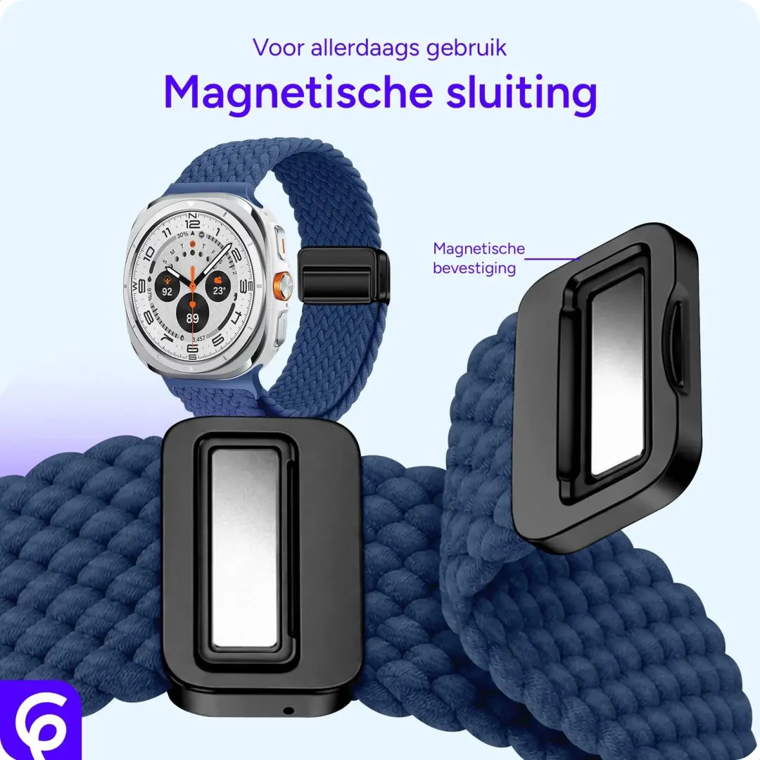 SBG Gevlochten Nylon Bandje Galaxy Watch Ultra - Blauw - afbeelding 3 van 6