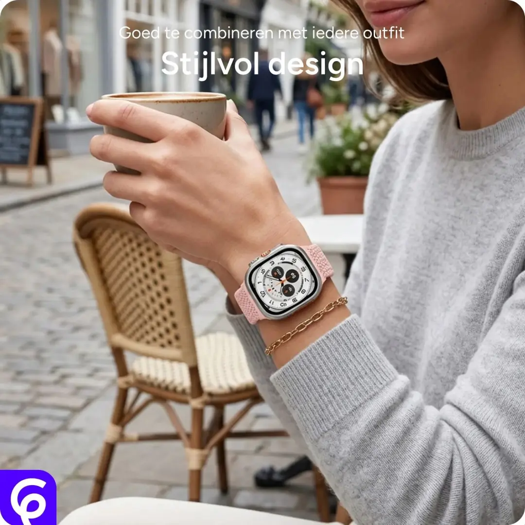 SBG Gevlochten Nylon Bandje Samsung Galaxy Watch Ultra / Ultra 2 - Sterrenlicht - afbeelding 3 van 6