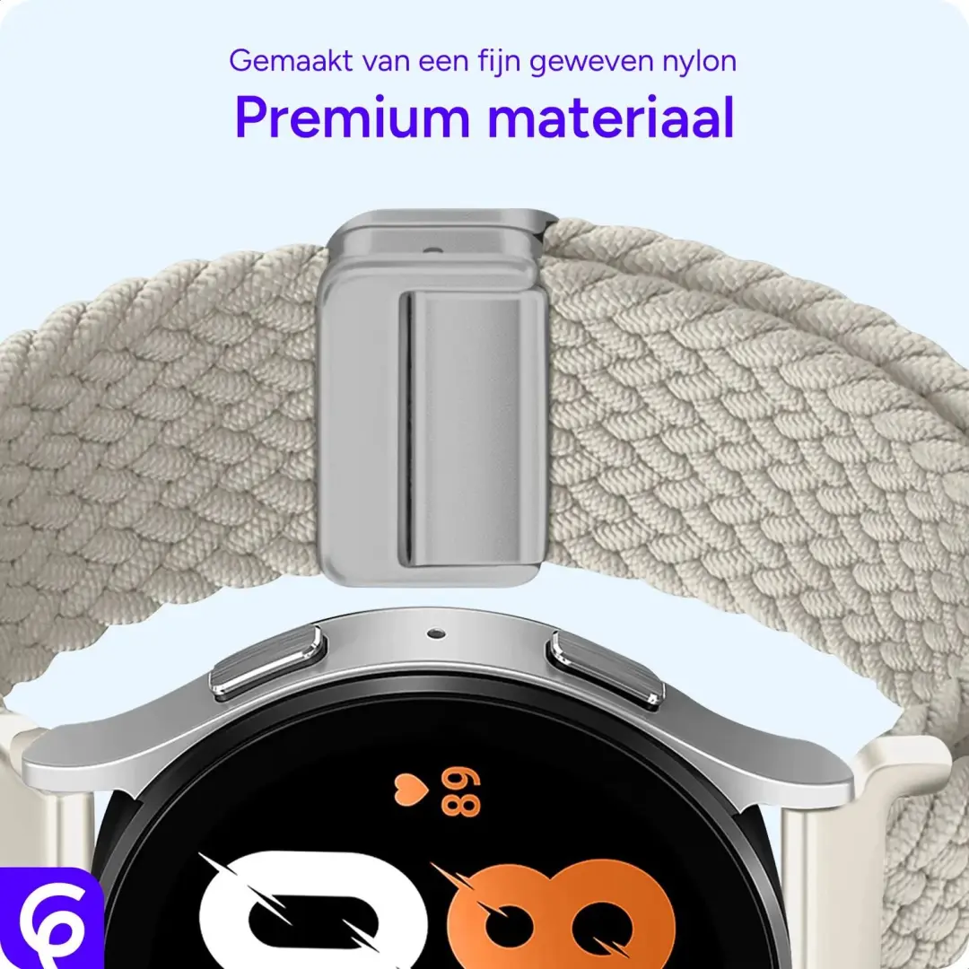SBG Universeel Smartwatch Bandje - Gevlochten Nylon - 22MM - Sterrenlicht - afbeelding 5 van 6
