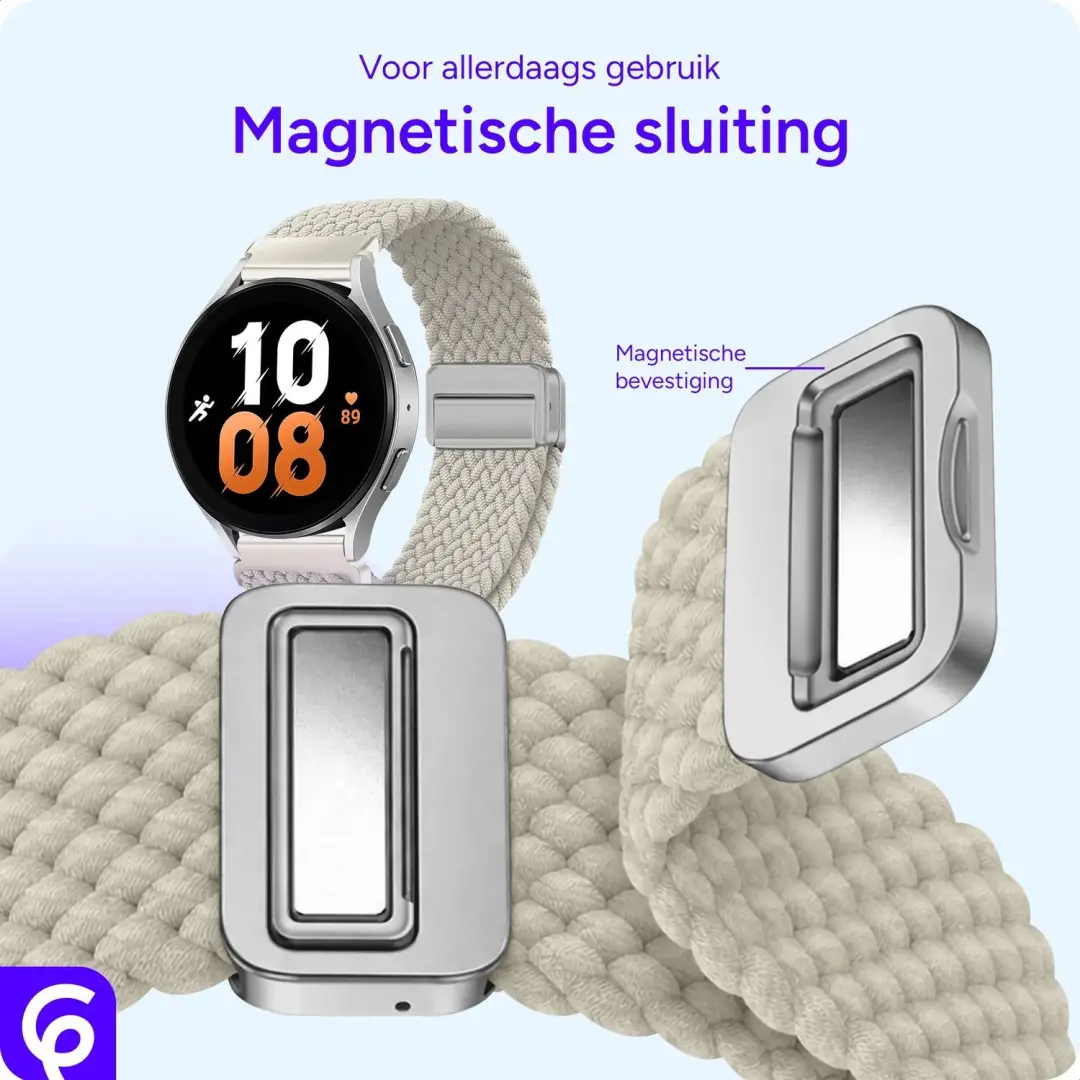 SBG Universeel Smartwatch Bandje - Gevlochten Nylon - 22MM - Sterrenlicht - afbeelding 2 van 6