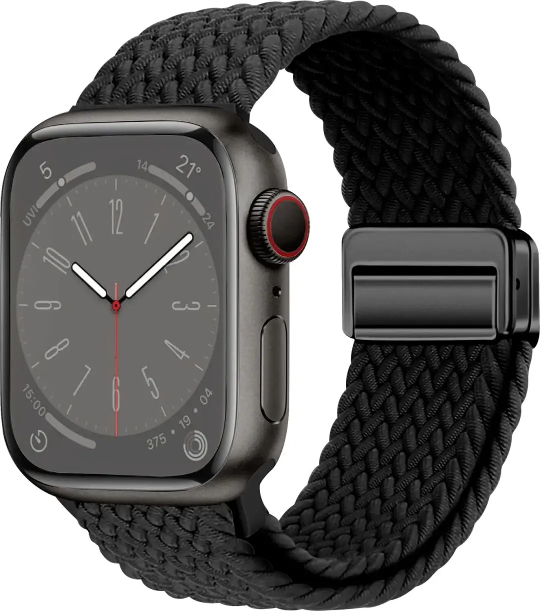 SBG Gevlochten Nylon Bandje Geschikt voor Apple Watch 1/2/3/4/5/6/7/8/9/10/11/12