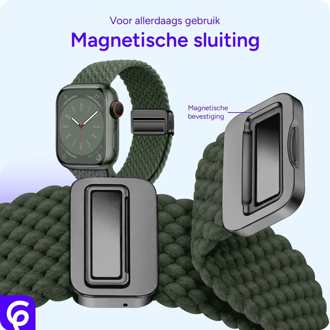SBG Gevlochten Nylon Bandje Apple Watch 38/40/41/42mm - afbeelding 2 van 6