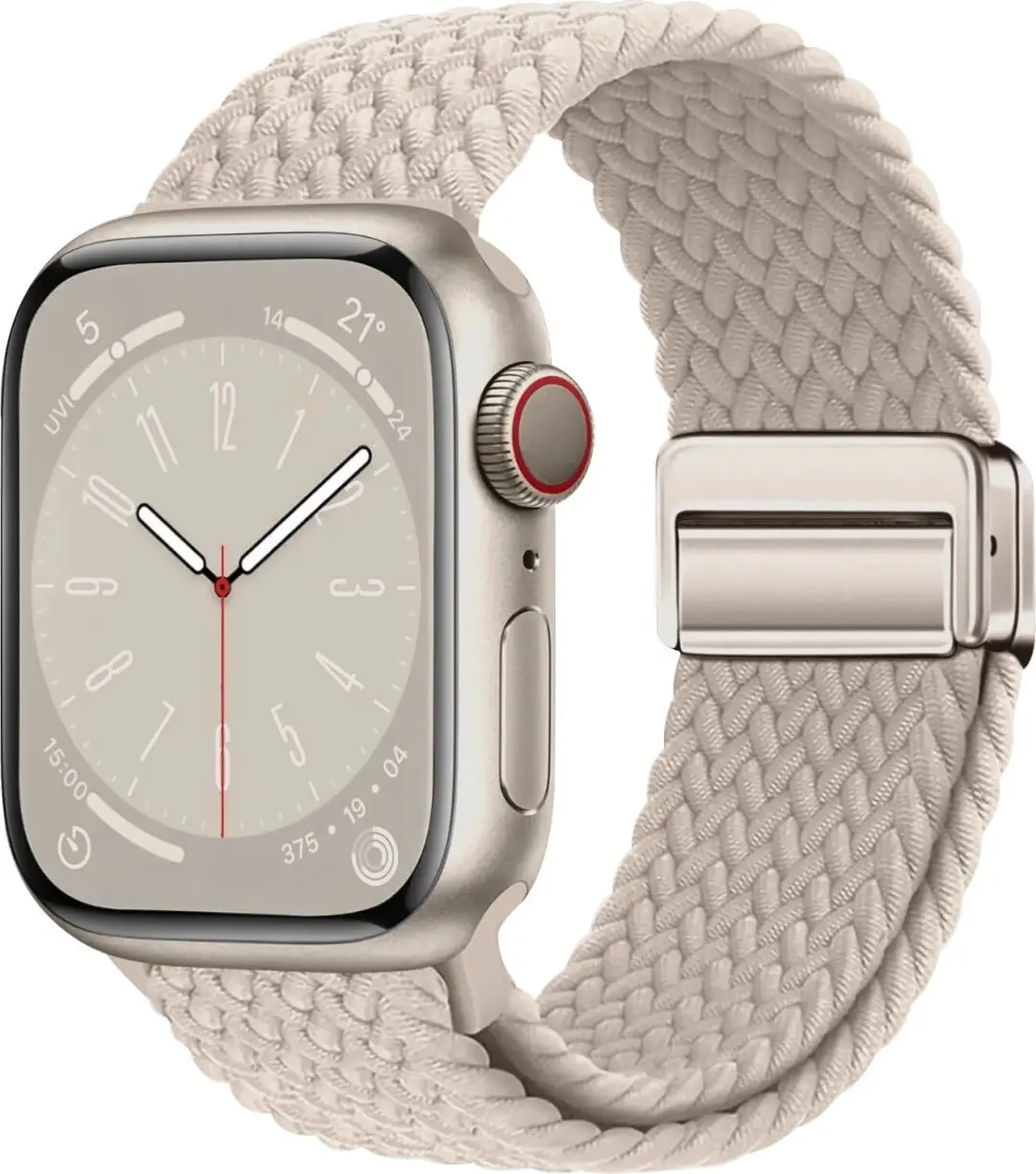SBG Gevlochten Nylon Bandje Geschikt voor Apple Watch 1/2/3/4/5/6/7/8/9/10/11/12