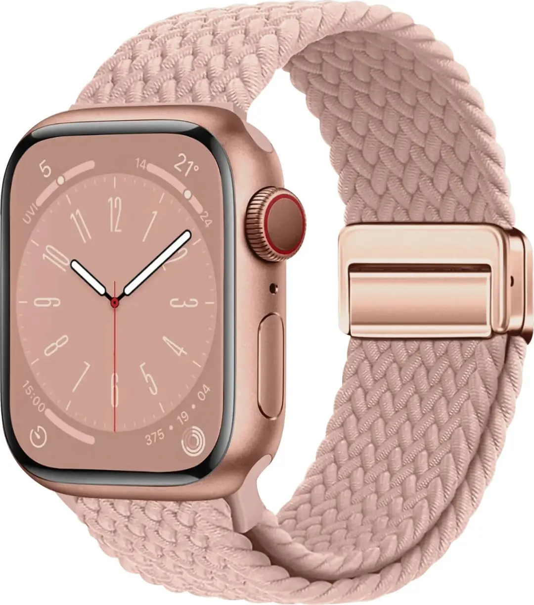 SBG Gevlochten Nylon Bandje Geschikt voor Apple Watch 1/2/3/4/5/6/7/8/9/10/11/12