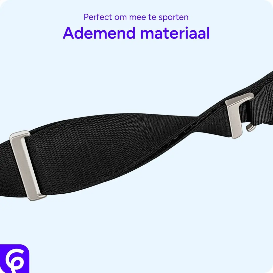 SBG Alpine Nylon Bandje Apple Watch - Zwart - afbeelding 6 van 6