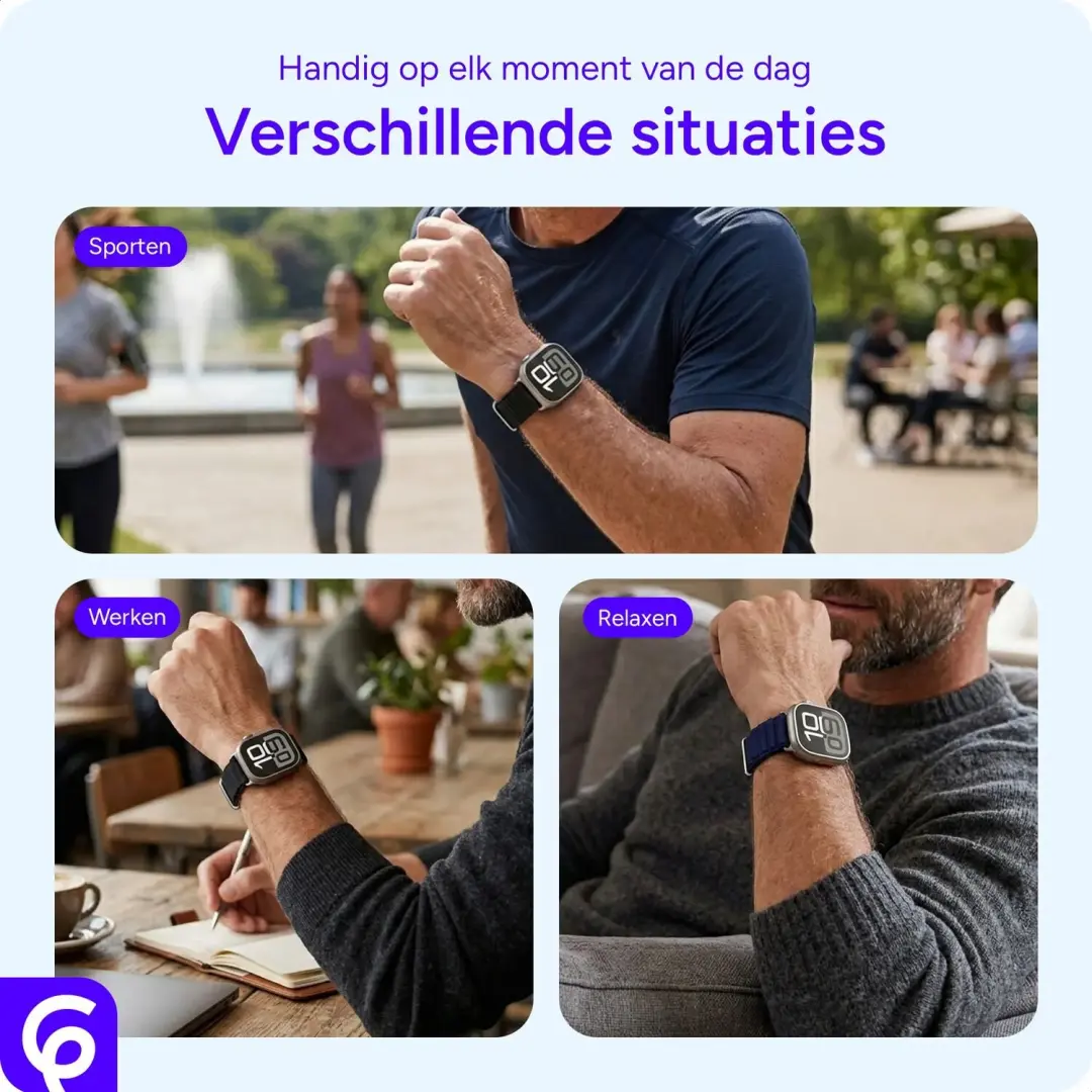 SBG Alpine Nylon Apple Watch Bandje - Navy - afbeelding 6 van 6