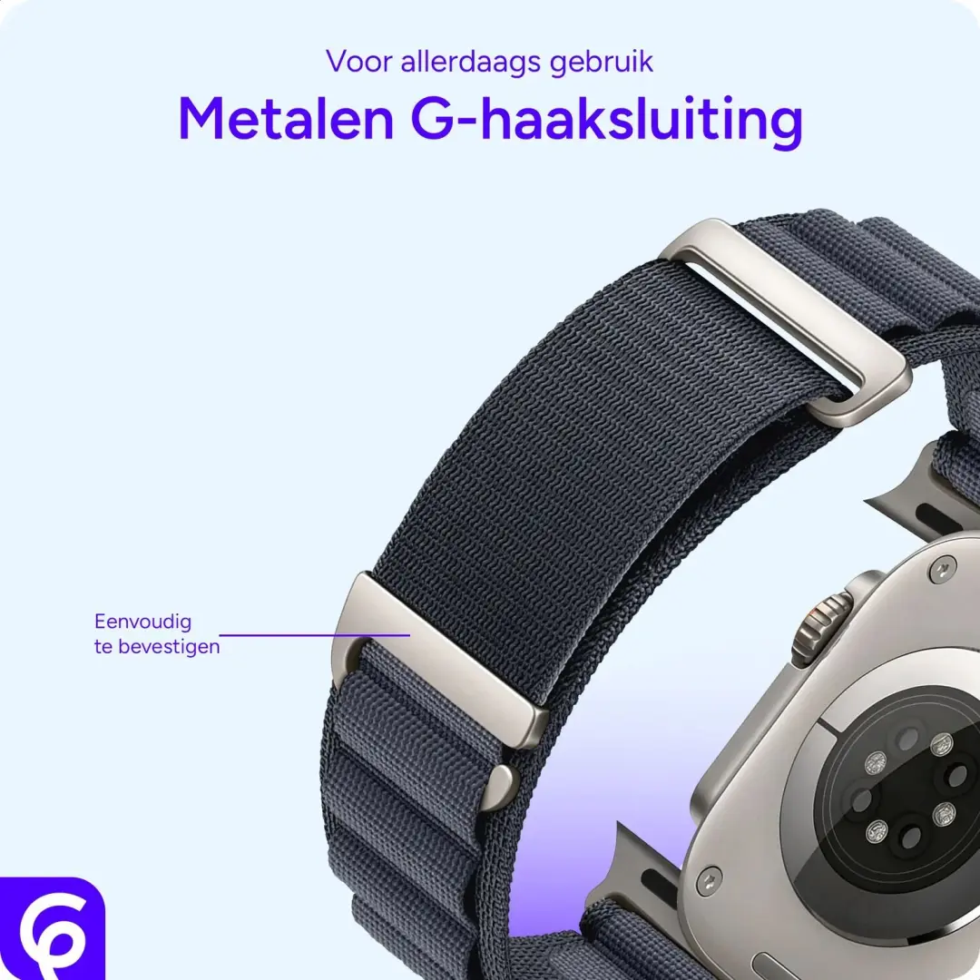 SBG Alpine Nylon Horlogebandje voor Apple Watch - Grijs - afbeelding 4 van 6
