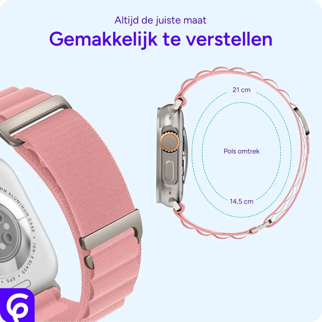 SBG Alpine Nylon Bandje Apple Watch - Beige - afbeelding 5 van 6