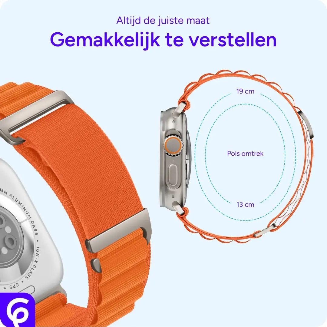 SBG Alpine Nylon Bandje Apple Watch 38/40/41/42mm - Oranje - afbeelding 5 van 6