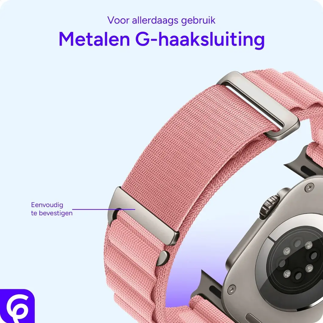 SBG Alpine Nylon Bandje Apple Watch - 38/40/41/42mm - Beige - afbeelding 2 van 6