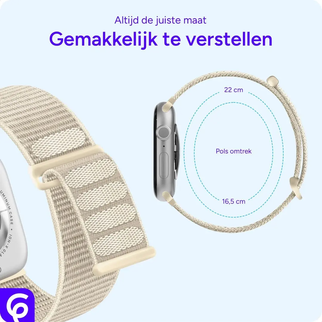 SBG Nylon Loop Bandje Apple Watch - Sterrenlicht - afbeelding 4 van 6