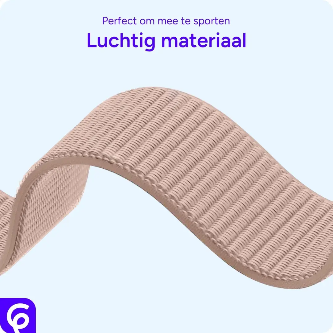 SBG Nylon Loop Bandje Apple Watch 38/40/41/42mm - Roze - afbeelding 5 van 6
