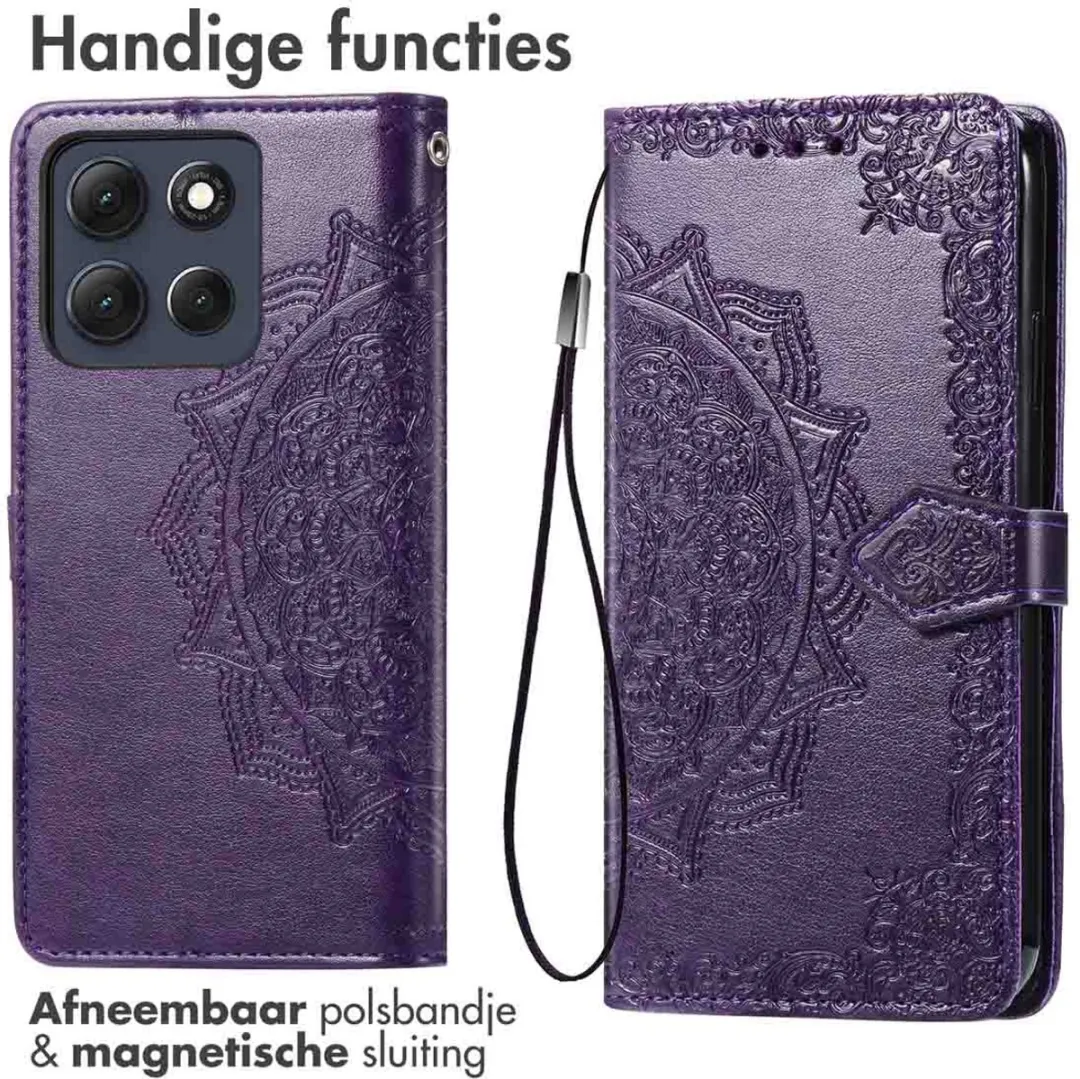Imoshion Moto G86 Hoesje - Mandala Bookcase - Paars