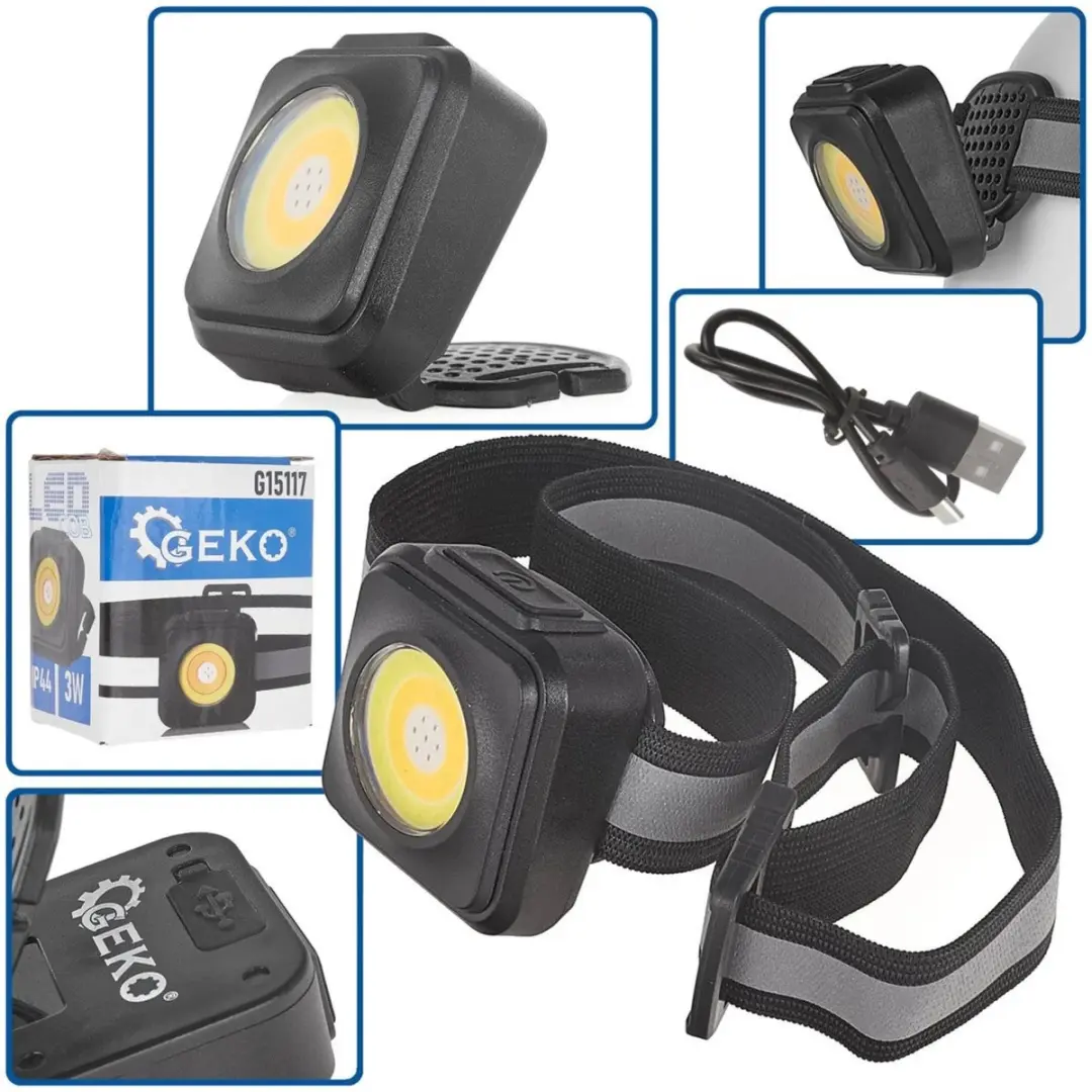 GEKO Schokbestendige LED hoofdlamp